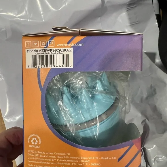 Wet Brush exfoliating scalp massager blue new NIB - Picture 4 of 6